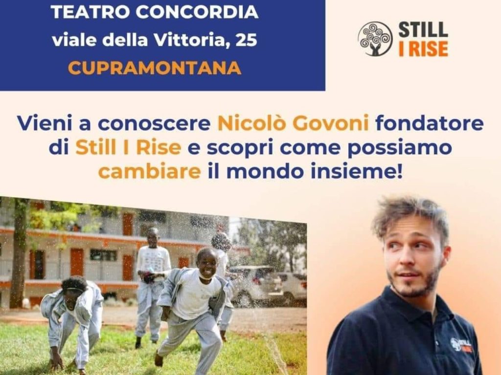 Cupramontana accoglie Nicolò Govoni, una serata per conoscere Still I Rise